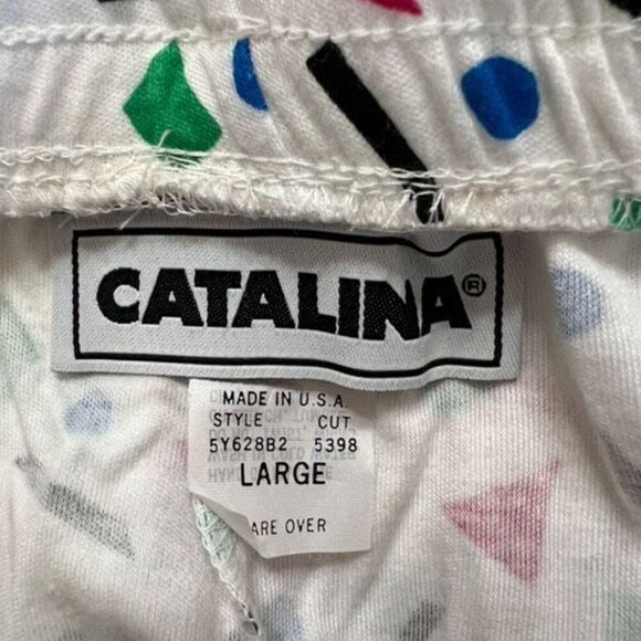 NWT Vintage Catalina Knit Shorts Women’s Large White Multi High Rise Geometric - Picture 12 of 16